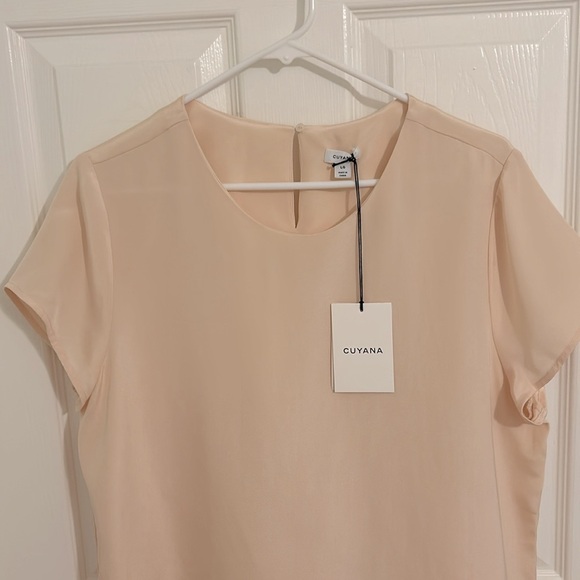 Cuyana Silk Tee In Blush Pink NWT Size Large - Picture 6 of 11